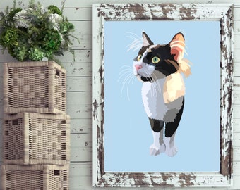 Custom Pet Portrait | Digital Illustration | 4x6 Print | 8x10 Print | Dog Painting, Cat Painting, Horse, Rabbit, Cat, Portrait | Memorial