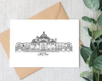 Wedding Venue Black-and-White Line Drawing - For Invitation, Vellum Insert, Envelope, Wall Art, Wedding Gift, Anniversary Gift, Art Print