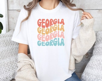 Pastel Georgia Tee | Comfort Colors Short Sleeve Tee | Athens Georgia, Georgia Student, Georgia Alumni, Athens Classic City