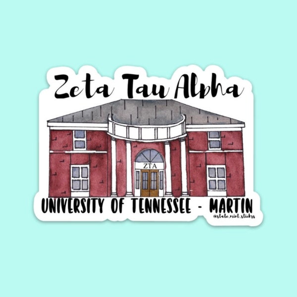 Zeta Tau Alpha Tennessee - Martin Sorority House Sticker | 3.5"