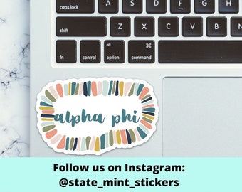 Alpha Phi Pastel Sorority Sticker | 4" Wide