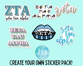 Zeta Tau Alpha ZTA Sorority Sticker Pack | Perfect Big / Little Gift,  sticker pack, laptop stickers, car decals, zta stickers, zeta sticker