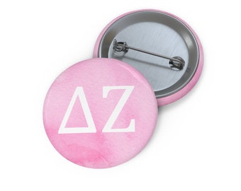 Delta Zeta acuarela carta griega sororidad Pin Botones