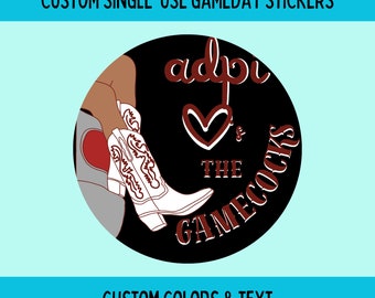 Custom Gameday Stickers | Single Use Stickers | Sorority Game Day Stickers | Sorority Football Game | Sorority Sticker Roll | Sticker Roll