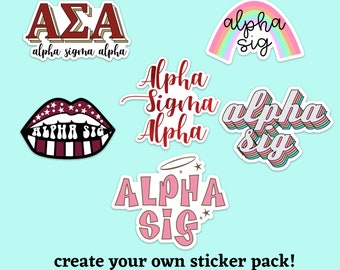 Alpha Sigma Alpha Sorority Sticker Pack | perfect for bid day, big little, custom order, asa laptop sticker, asa big little, alpha sig