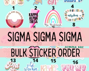 Sigma Sigma Sigma "Tri Sigma" Sorority Stickers Bulk Order | PERFECT for BID DAY! Group / Bulk / Chapter Wide Sticker Order