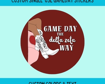 Custom Gameday Stickers | Single Use Stickers | Sorority Game Day Stickers | Sorority Football Game | Sorority Sticker Roll | Sticker Roll