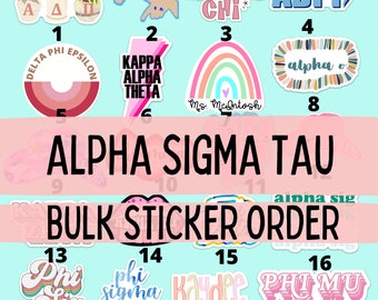 Alpha Sigma Alpha Sorority Stickers Bulk Order | PERFECT for BID DAY! Group / Bulk / Chapter Wide Sticker Order