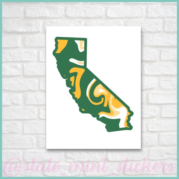 Green and Gold California Dorm Art / Wallpaper / Art Print / Cal Poly Mustangs / San Luis Obispo SLO DIGITAL DOWNLOAD instant printable