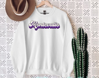 Montevallo University Purple Groovy Crewneck Sweatshirt Gildan Brand, custom university gift, custom college shirt, montevallo alabama shirt