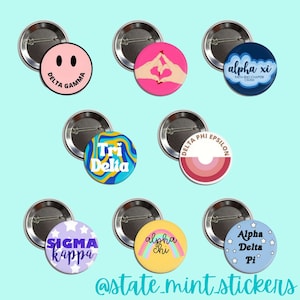 Tri Sigma Buttons Custom Sorority Buttons / Pins Bid Day Bulk Orders / Big Little / New Member Basket image 1