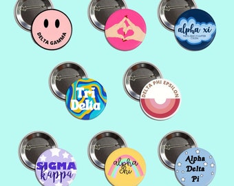 Delta Phi Epsilon Buttons | Custom Sorority Buttons / Pins Bid Day Bulk Orders / Big Little / New Member Basket