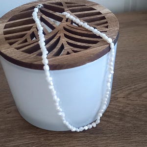 Pearl necklace Hand made pearl necklace White pearls necklace Necklace with cultured freshwater pearls Delicate pearl necklace