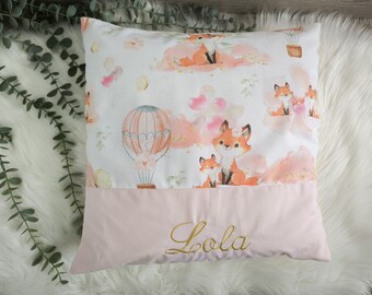 Housse coussin personnalisable/coussin personnalisé/déhoussable/coussin brodé/taie d'oreiller/coussin sieste/coussin école/naissance/cadeau