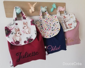 Sac à dos maternelle personnalisé/ sac personnalisé/ sac à dos/ sac maternelle/ sac à dos prénom brodé/ sac prénom brodé/ broderie/ sac