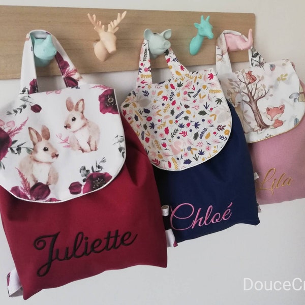 Sac à dos maternelle personnalisé/ sac personnalisé/ sac à dos/ sac maternelle/ sac à dos prénom brodé/ sac prénom brodé/ broderie/ sac