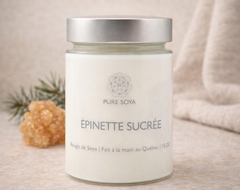 Sweet Spruce Scented Candle – Natural Soy Wax – Fresh & Sweet Forest Scent – Cotton Wick – Handmade Home Gift