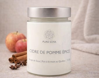 Spiced Apple Cider Scented Candle – Natural Soy Wax – Warm Autumn Atmosphere – Cotton Wick – Homemade Gift – Handmade