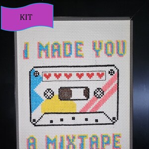 I Made You a Mix Tape cross stitch kit