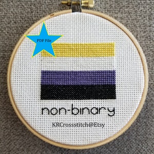 Non-Binary flag cross stitch pdf pattern