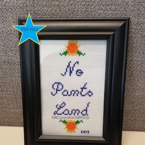 No Pants Land cross stitch pattern