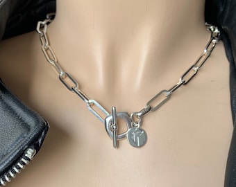 Chunky silver chain necklace for women, silver chain necklace, chunky necklace, large link necklace, women necklace,  choker