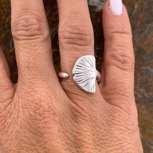 Ginkgo leaf jewelry, Ginkgo leaf ring, silver Ring, gold ring, boho jewelry, leaf ring, statement ring,  style