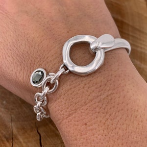 Big link chain bracelet, statement bracelet, silver chain bracelet, chunky bracelet, rock bracelet, , half cuff bracelet