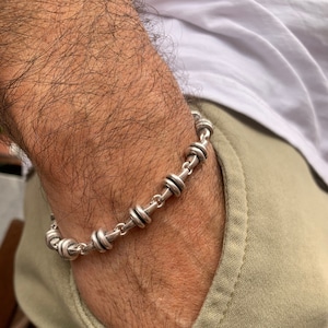Chunky chain bracelet for men, silver bracelet, male bracelet, bulky bracelet, statement bracelet, manly bracelet, metal bracelet for men
