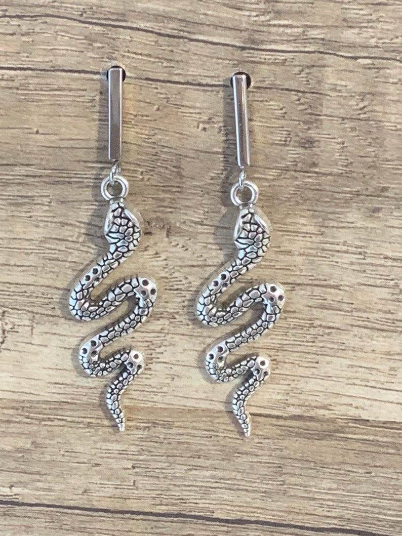 Serpent earrings silver plated serpent earrings animal earrings silver plated earrings silver snake earrings silver Snake earrings