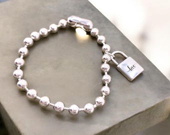 Silverly Bracciale A Catena Con Perline 3mm In Argento Sterling 925 - Lunghezza 18 O 19,5 Cm, Ipoallergenico, Con Panno Lucidante