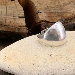 Chunky silver dome bold ring, rock style industrial jewelry image 2