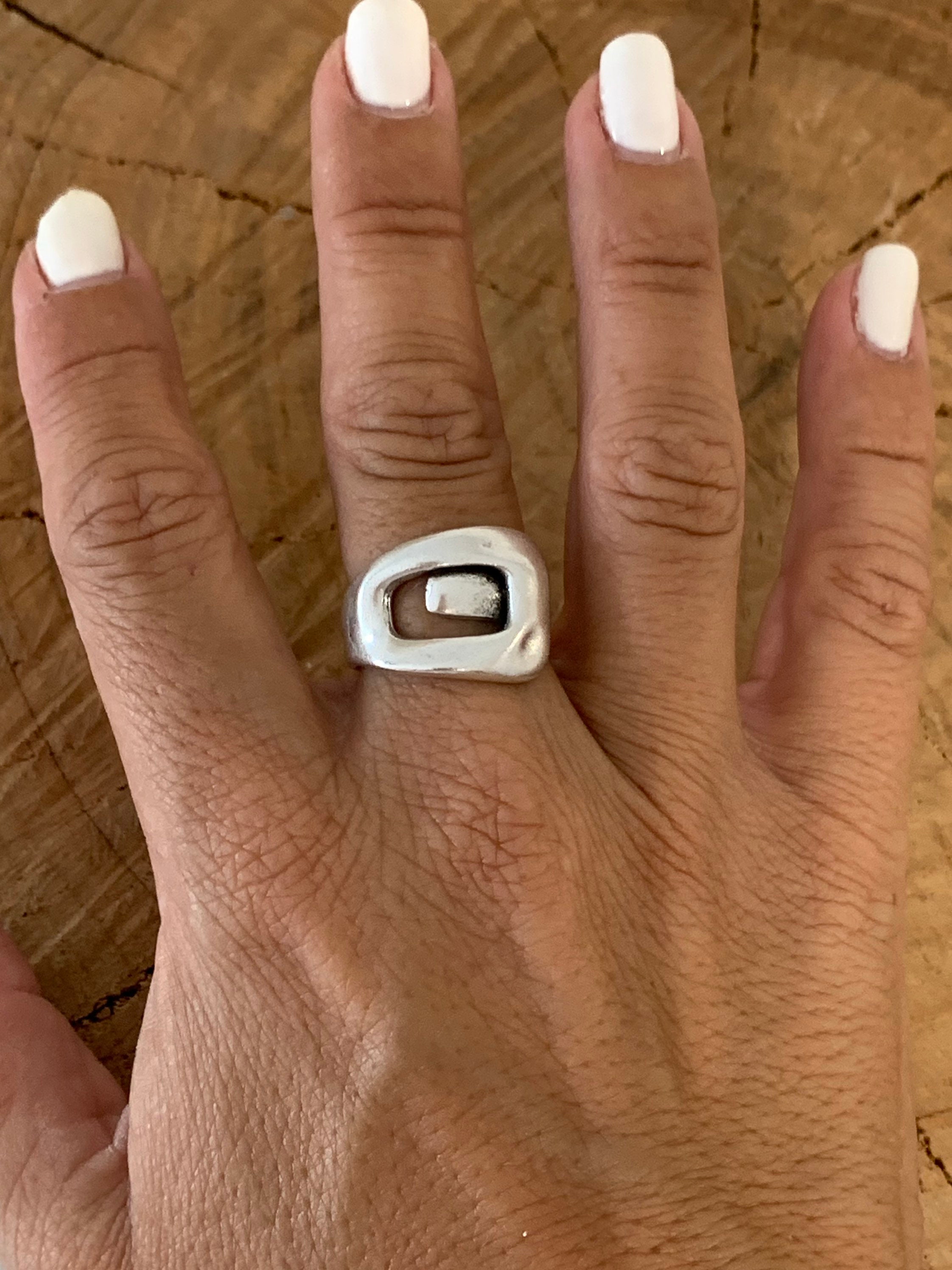Statement Ring Chunky Silver Ring  Adjustable Ring Gift For Birthday Gift Idea Bold Jewelry Silver Gift For Friend Gift For Mom Trendy