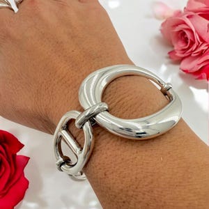 chunky link chain bracelet, oversize silver bracelet, thick link bracelet, big size bracelet, bold big chain link bracelet, wide bracelet