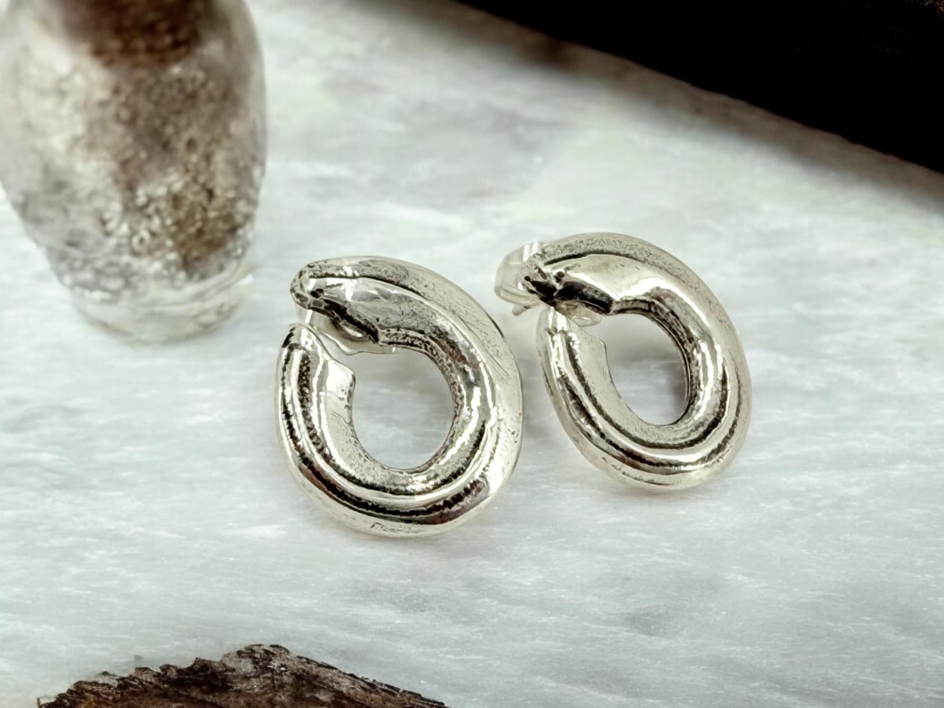 ★SENTIMENTS★ NO.336 [SILVER] EARRING Artisan Sterling Silver Earrings, Statement Earring Studs