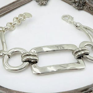 Chunky Chain Bracelet with Extender – Bold Adjustable Design for All Wrist Sizes, , big link design bracelet