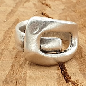 Anillo grueso, anillo boho de plata, anillo de plata boho grabado, anillo de plata de banda abierta, anillo de declaración, estilo Uno de 50 immagine 2