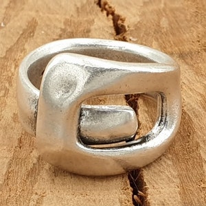 Anillo grueso, anillo boho de plata, anillo de plata boho grabado, anillo de plata de banda abierta, anillo de declaración, estilo Uno de 50 Bild 4