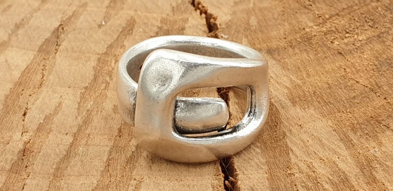 Anillo grueso, anillo boho de plata, anillo de plata boho grabado, anillo de plata de banda abierta, anillo de declaración, estilo Uno de 50 immagine 4