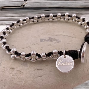 unique design leather braided beaded bracelet, bohemian silver and leather bracelet, gift for women, tribal bracelet, hippie bracelet, gift