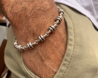 original chain bracelet for men, silver bracelet, male bracelet, bulky bracelet, statement bracelet, manly bracelet, metal bracelet for men