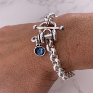 Silver chain French clasp bracelet, chunky silver chain french, bracelet, chain bracelet,  style bracelet, woman silver bracelet