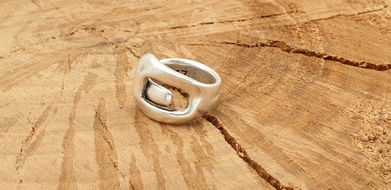 Anillo grueso, anillo boho de plata, anillo de plata boho grabado, anillo de plata de banda abierta, anillo de declaración, estilo Uno de 50 immagine 3