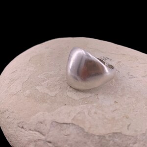 Chunky silver dome bold ring, rock style industrial jewelry image 8