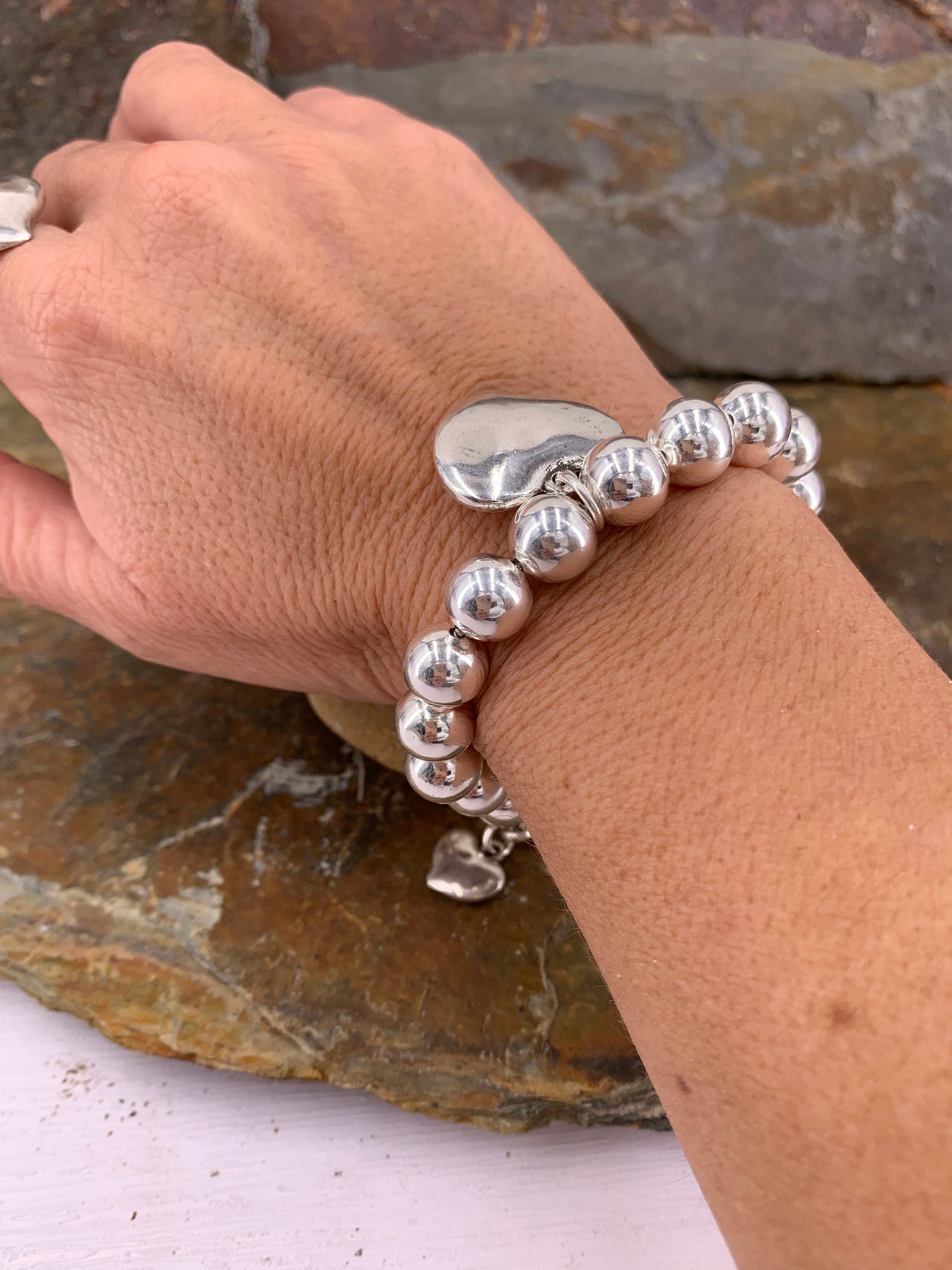 Silverly Bracciale A Catena Con Perline 3mm In Argento Sterling 925 - Lunghezza 18 O 19,5 Cm, Ipoallergenico, Con Panno Lucidante