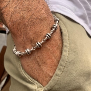 Original chain bracelet for men, silver bracelet, male bracelet, bulky bracelet, statement bracelet, manly bracelet, metal bracelet for men