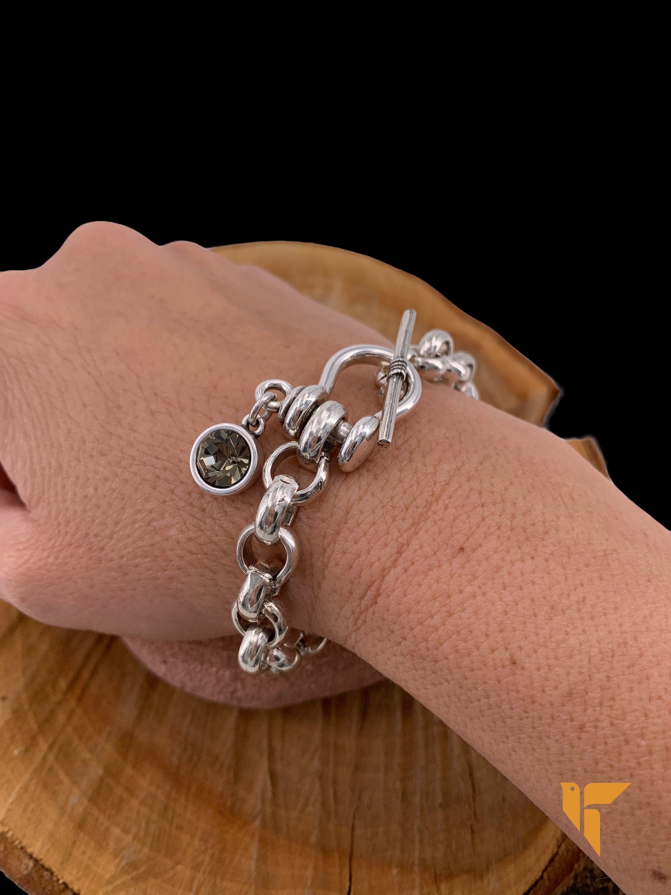 Chunky link hotsell silver bracelet