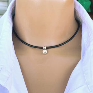 Leather choker, dainty choker, Swarovski choker, bohemian choker,  style choker, minimalist choker, leather necklace, charm choker