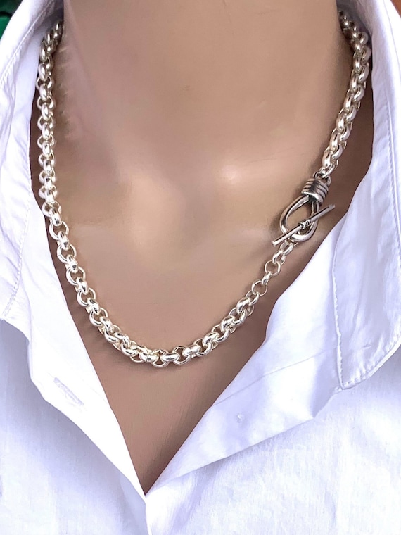 Jack & Jones chunky chain necklace in faux silver | ASOS