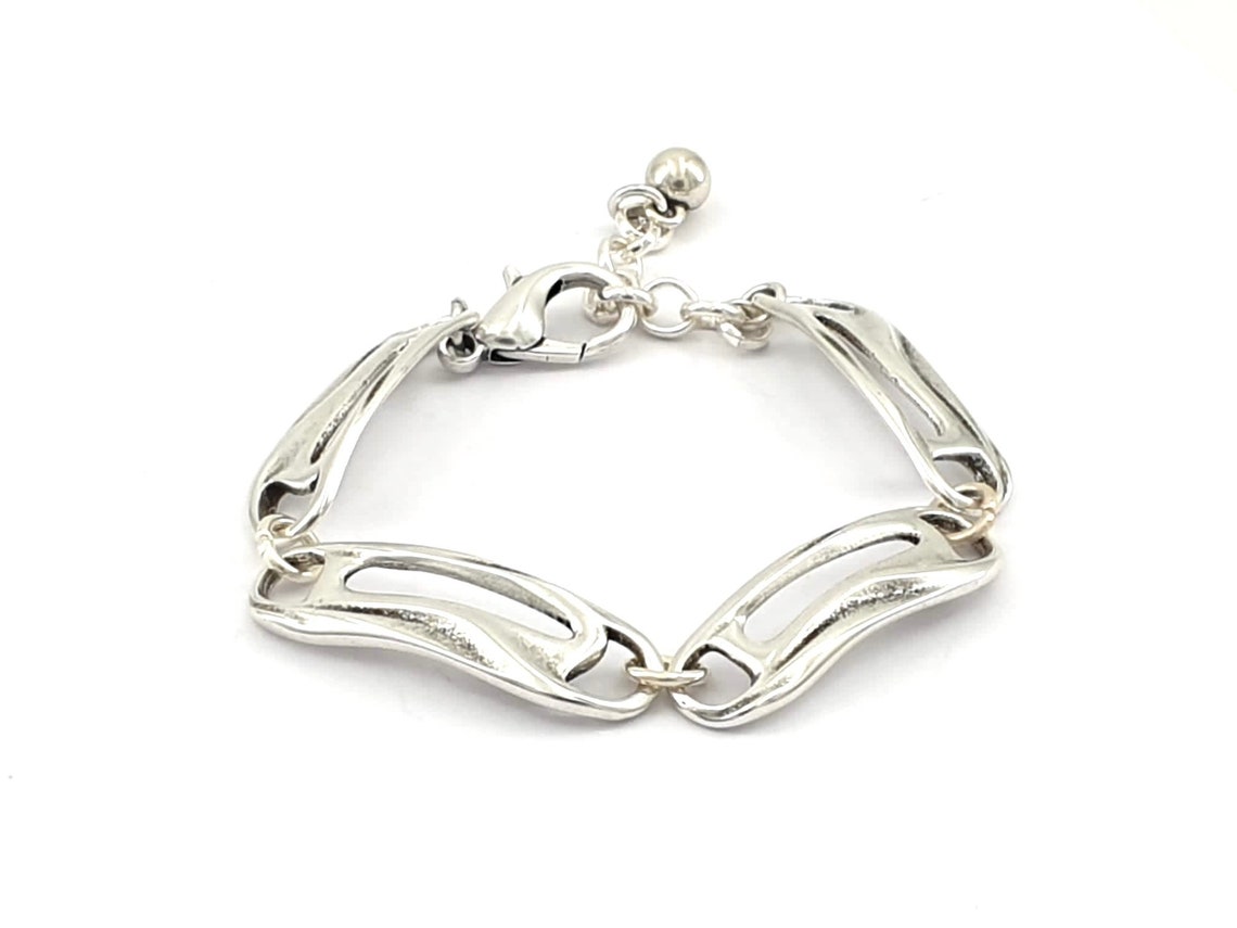 Large Link Chain Bracelet for Women. Bold Silver Plated - Etsy
